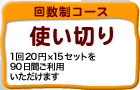 回数制コース 1回20円×15セットで90日間有効